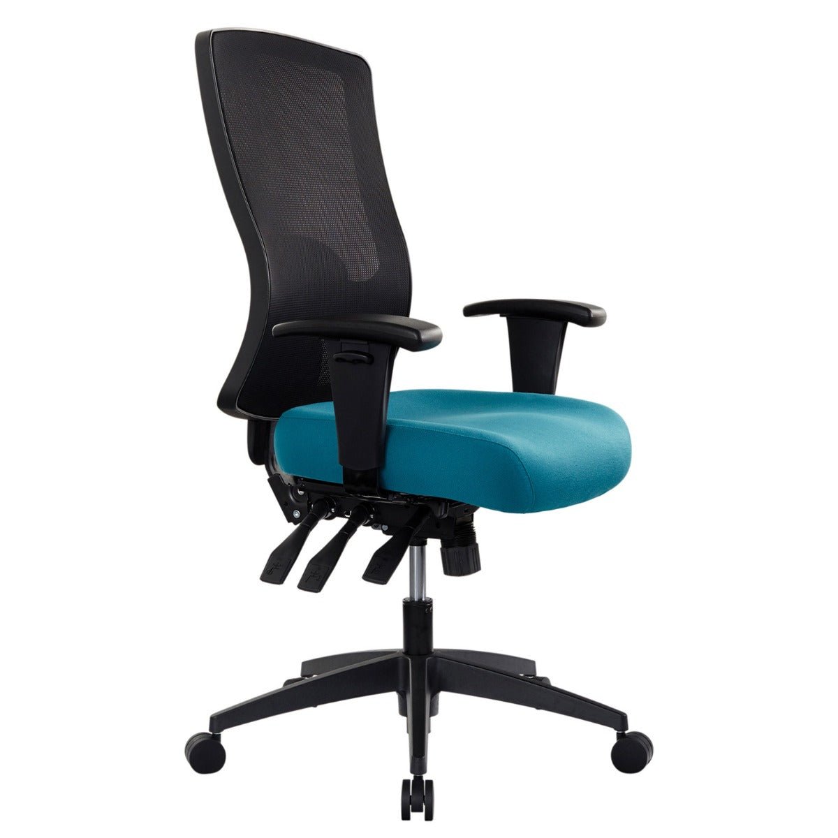 0d89199fcc34416fbc4de1f13ea3fceb.jpg Buro Tidal Mesh High Back Chair With Arms Teal - Image 1