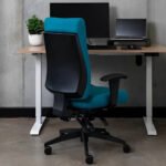 Buro Tidal High Back Chair Fully Upholstered With Arms Teal - Image 3
