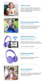 Laser ANC Kids Wireless Headphones Volume-Limited (Lilac) - Image 9
