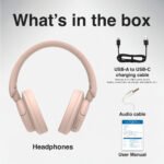 Laser Active Noise Cancelling Bluetooth Headphones (Pink) - Image 8