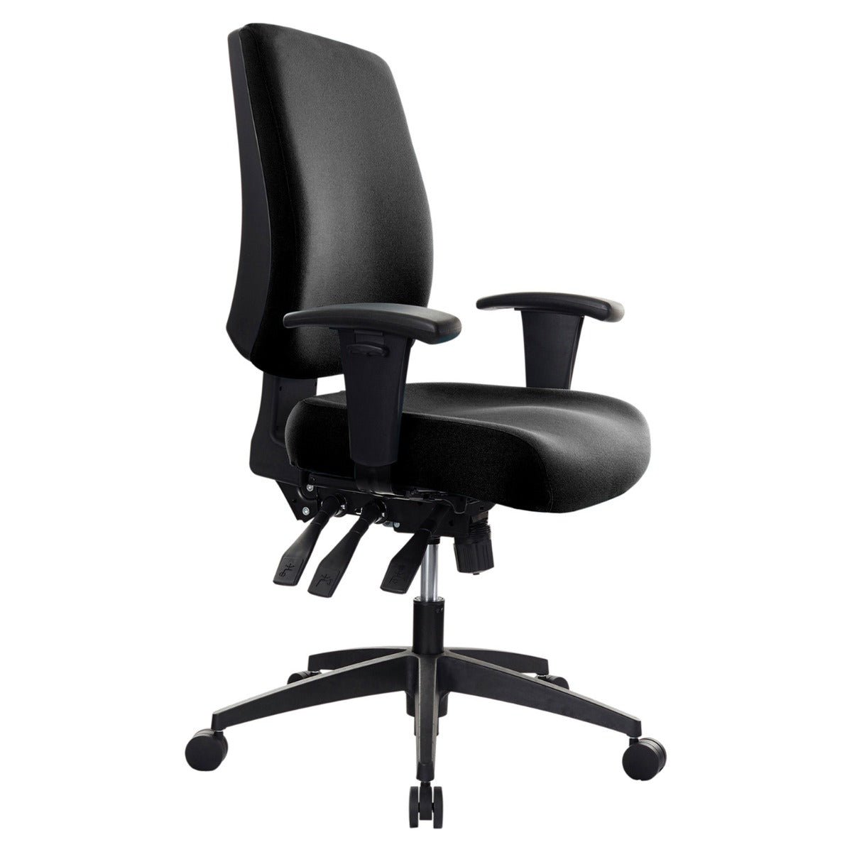 3d810a92b1fc4592b21be2a2c62b9708.jpg Buro Tidal Medium Back Chair Fully Upholstered With Arms Black - Image 1