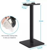 New Bee Headphone Stand with Aluminum Support Bar (Black) - Image 2
