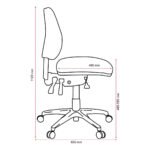Buro Roma 3 Lever Mid Back With Seat Slide Without Arms Safetex Charcoal - Image 6