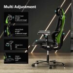 Eureka GC05 Typhon Series Ergonomic Mesh Gaming / Office Chair (Black/Green) - Image 4