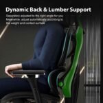 Eureka GC05 Typhon Series Ergonomic Mesh Gaming / Office Chair (Black/Green) - Image 5