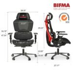 Eureka GC05 Typhon Series Ergonomic Mesh Gaming / Office Chair (Black/Red) - Image 4