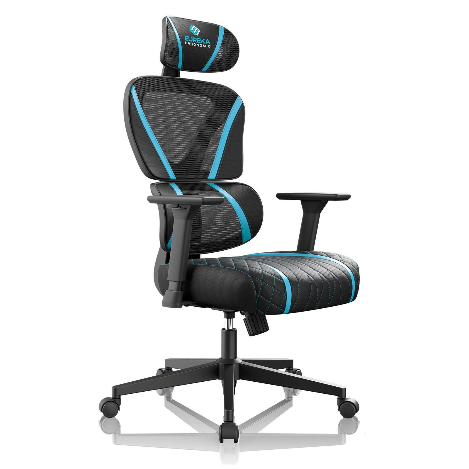 625245-Product-0-I-638180631005044029.jpg Eureka GC06 NORN Series Ergonomic Gaming / Office Chair (Black/Blue) - Image 1