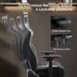 Eureka GC08 Python II Series Ergonomic Chair (Black/Red) - Image 6