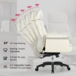 Eureka Royal Executive Sofa Gaming / Office Chair (White) - Image 6