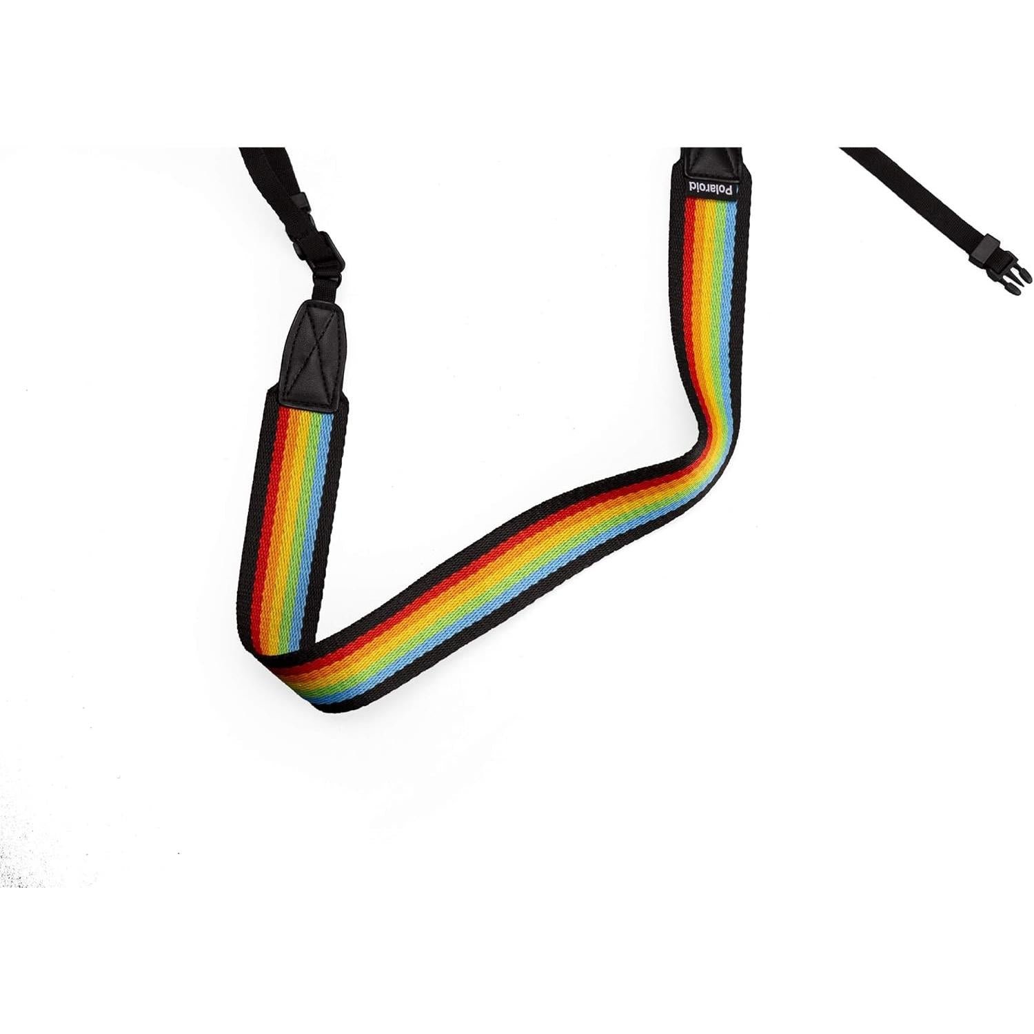 626894-Product-0-I-638605770602612167.jpg Polaroid Flat Camera Strap (Rainbow/Black) - Image 1