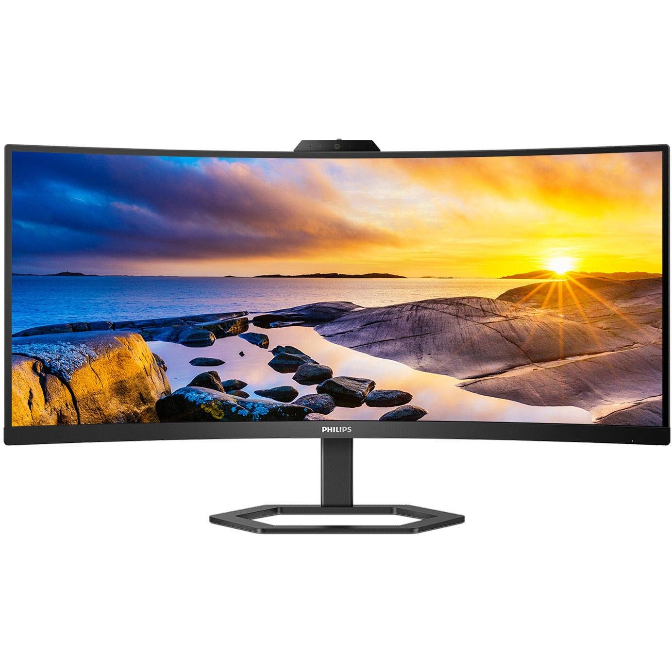 633501-Product-0-I-638375766603245880.jpg Philips 34E1C5600HE 34'' Curved 100Hz WQHD Monitor with Windows Hello Webcam - Image 1