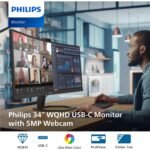 Philips 34E1C5600HE 34'' Curved 100Hz WQHD Monitor with Windows Hello Webcam - Image 11