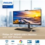 Philips 34E1C5600HE 34'' Curved 100Hz WQHD Monitor with Windows Hello Webcam - Image 10