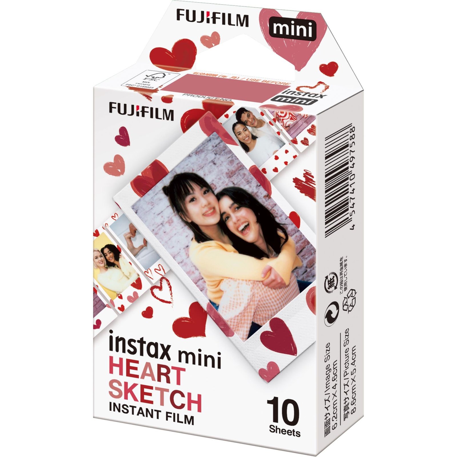 635781-Product-0-I-638186833246774909.jpg Fujifilm Instax Mini Film Heart for Instax Mini Cameras (10 Pack) - Image 1