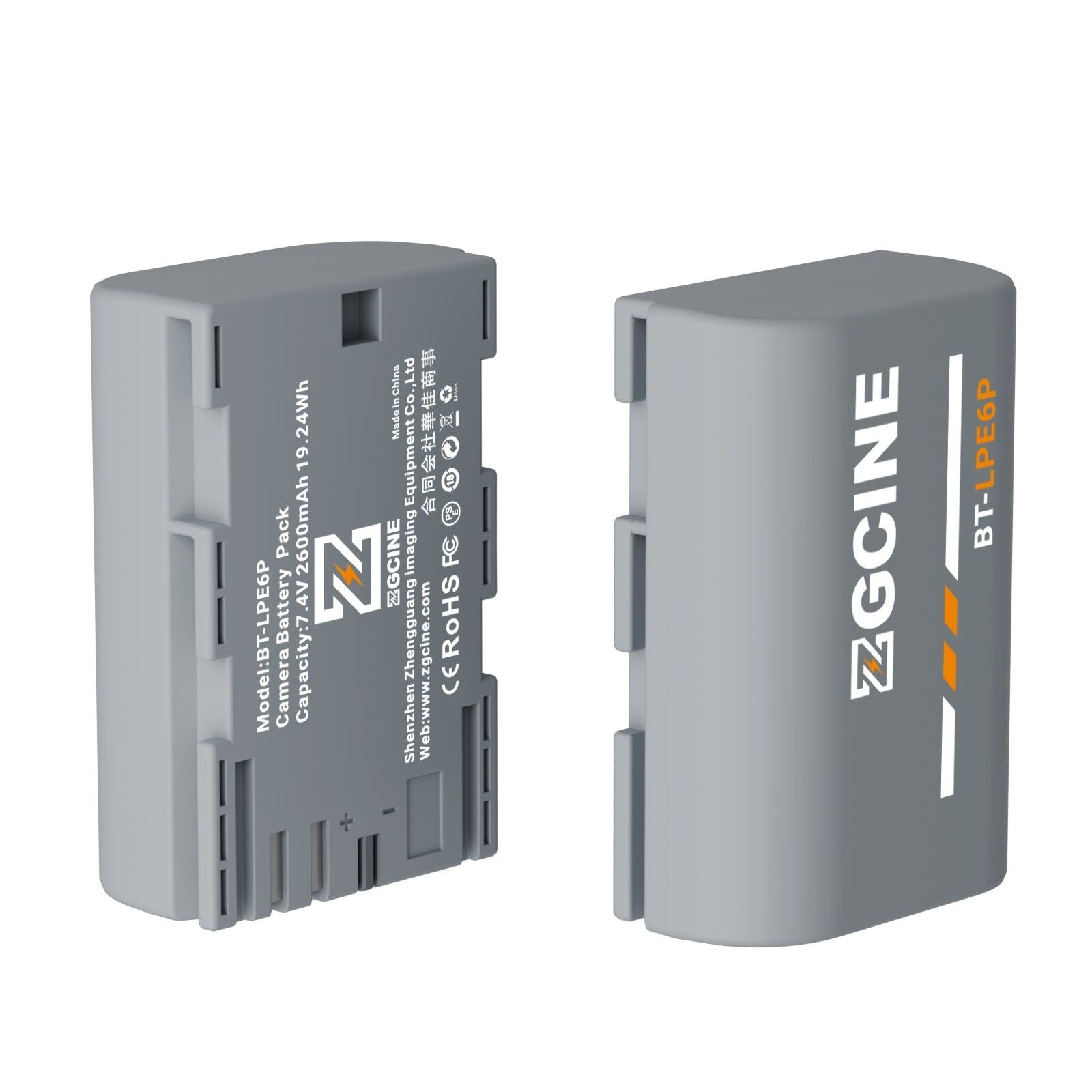 64bbe795caf24a39a8fa032a753ede4d.jpg ZGCINE BT-LPE6P Camera Battery for Canon EOS R5 Mark II,R6 Mark II Camera (2600mAh Grey) - Image 1