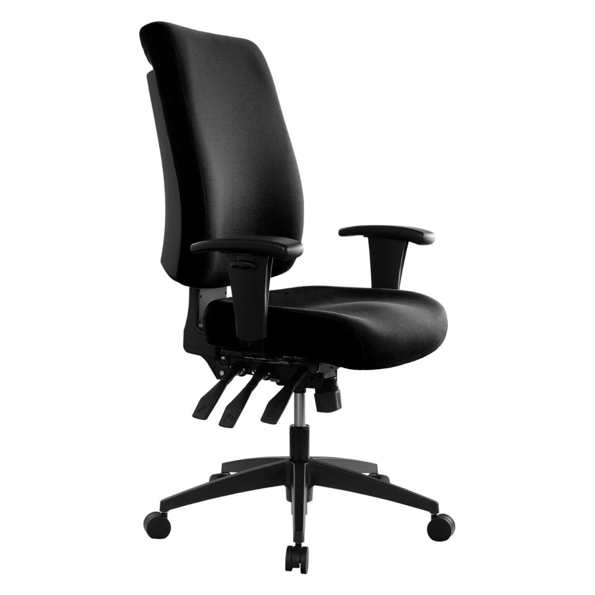 64de9596acc7457ab35a19007b736a6f.jpg Buro Tidal High Back Chair Fully Upholstered With Arms Black - Image 1