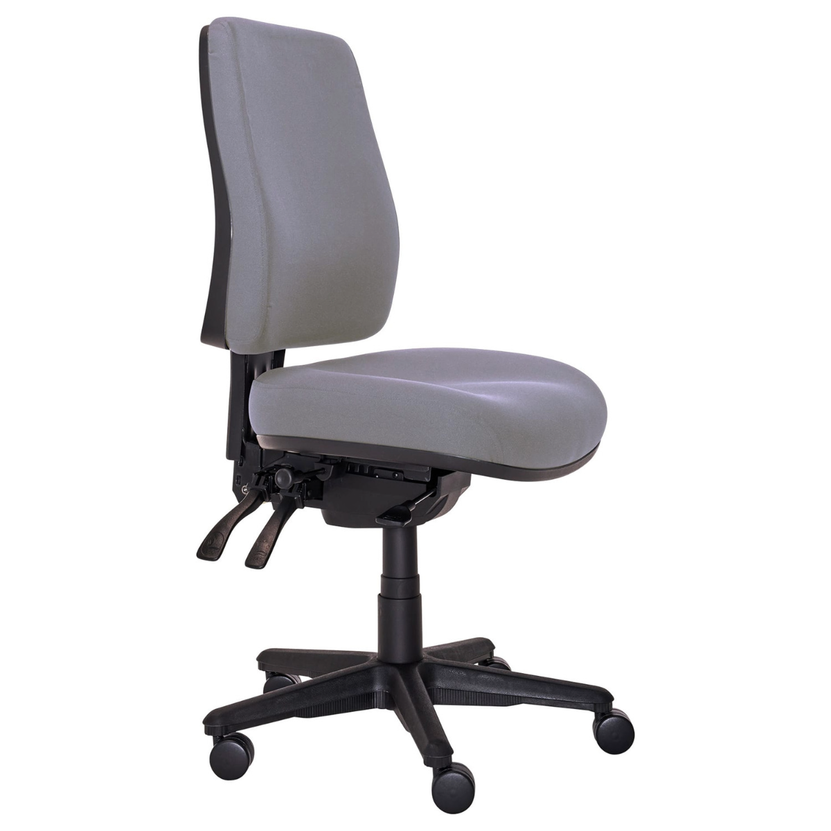 6a33b9ff343e4d0fab5f79c8ba5bf77e.png Buro Roma 3 Lever High Back With Seat Slide Without Arms Charcoal - Image 1