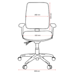 Buro Roma 3 Lever High Back With Seat Slide With Arms Red - Image 2