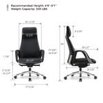 Eureka SERENE Napa Leather Executive Office Chair (Black) - Image 14