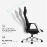 Eureka SERENE Napa Leather Executive Office Chair (Black) - Image 15