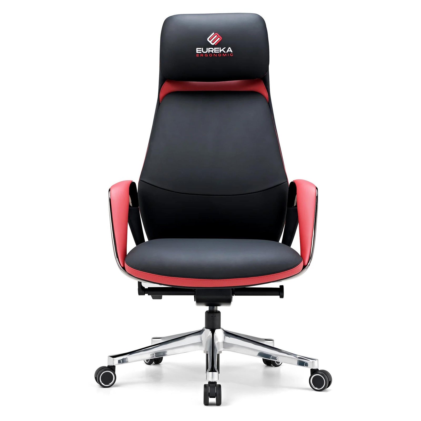 796961-Product-0-I-638768265004930541.jpg Eureka SERENE Napa Leather Executive Office Chair (Black/Red) - Image 1