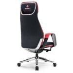 Eureka SERENE Napa Leather Executive Office Chair (Black/Red) - Image 4