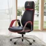 Eureka SERENE Napa Leather Executive Office Chair (Black/Red) - Image 8