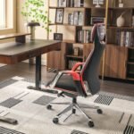 Eureka SERENE Napa Leather Executive Office Chair (Black/Red) - Image 9