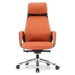 Eureka SERENE Napa Leather Executive Office Chair (Orange/Red)
