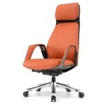 Eureka SERENE Napa Leather Executive Office Chair (Orange/Red) - Image 2