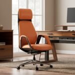 Eureka SERENE Napa Leather Executive Office Chair (Orange/Red) - Image 13
