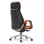 Eureka SERENE Napa Leather Executive Office Chair (Orange/Red) - Image 4