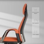 Eureka SERENE Napa Leather Executive Office Chair (Orange/Red) - Image 6