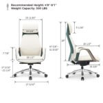 Eureka SERENE Napa Leather Executive Office Chair (Off White) - Image 11