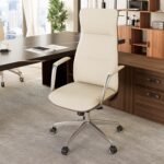 Eureka ROYAL Slim Executive Office Chair (Off White) - Image 7