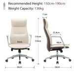 Eureka ROYAL Slim Executive Office Chair (Off White) - Image 10