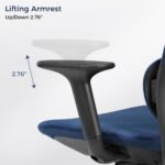 Eureka Skylar Modern Mesh Office Chair (Blue) - Image 8