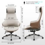 Eureka Serene Series Ella Genuine Leather Executive Office Chair - Image 13