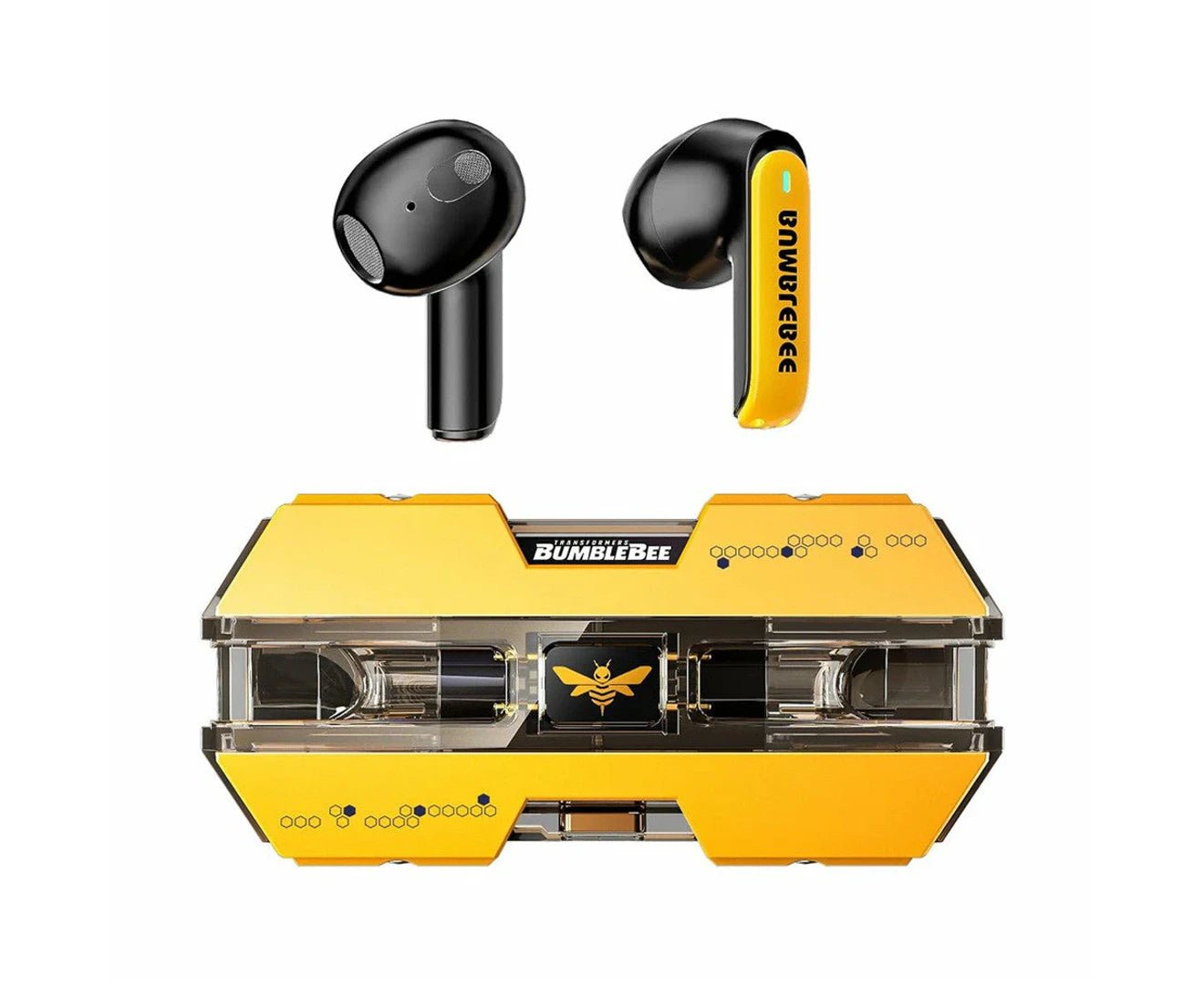 79d261a7e1ca4f4d9c3a177a871e52d3.jpg Transformers TF-T01 True Wireless Bluetooth Earearearbuds (Bumblebee Yellow) - Image 1