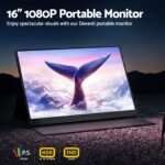 Devanti 16" Portable Monitor 1080P IPS Laptop Screen Extender USB-C HDMI - Image 6