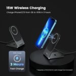 Ontekka 15W Foldable Magnetic Magsafe Compatible Wireless Charging Stand - Image 3