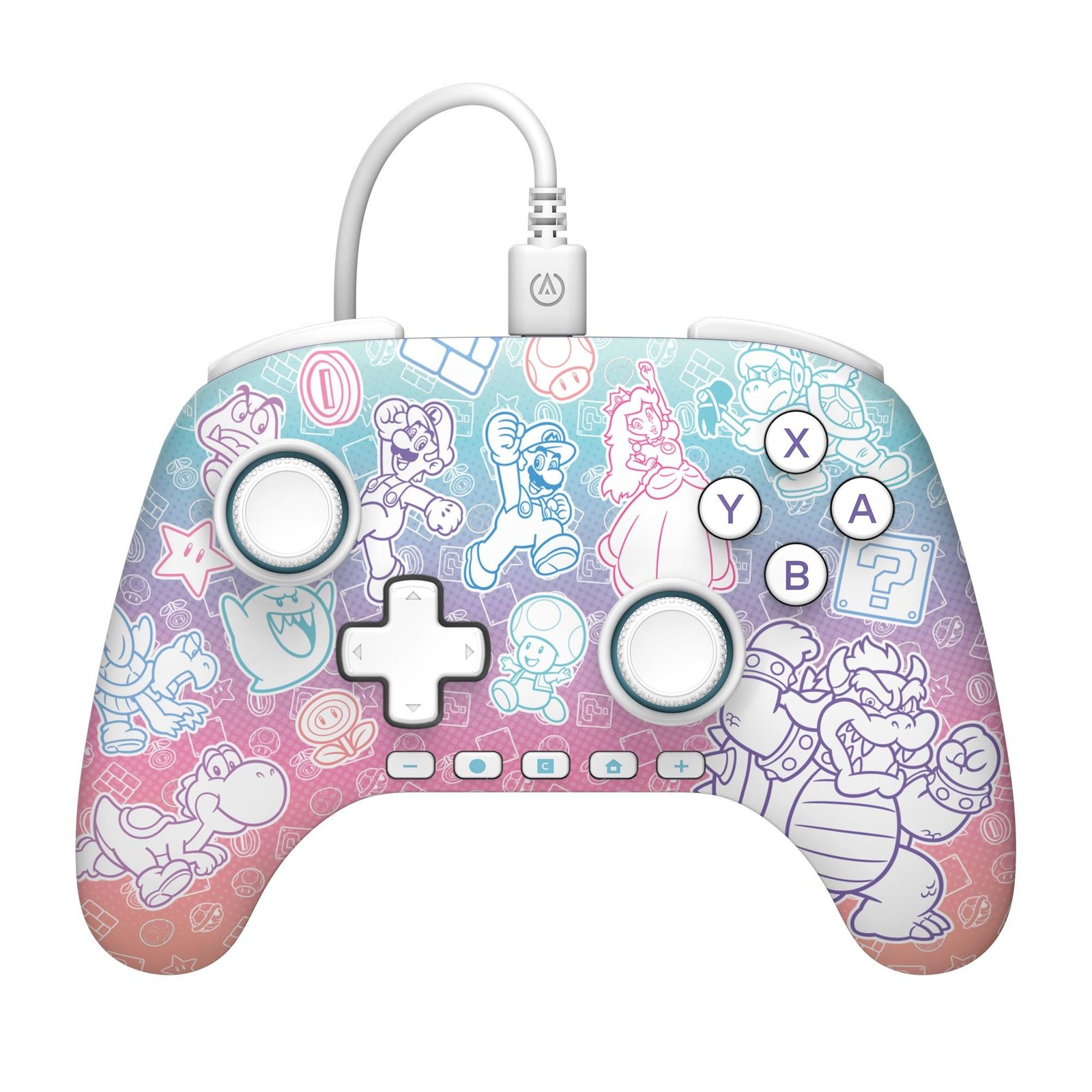808607-Product-0-I-638821926106596841_be08b77c-47c2-4525-b0ca-f455cb46427f.jpg PowerA Advanced Wired Controller with hall effect modules for Nintendo Switch 2 (Mushroom Kingdom) - Image 1