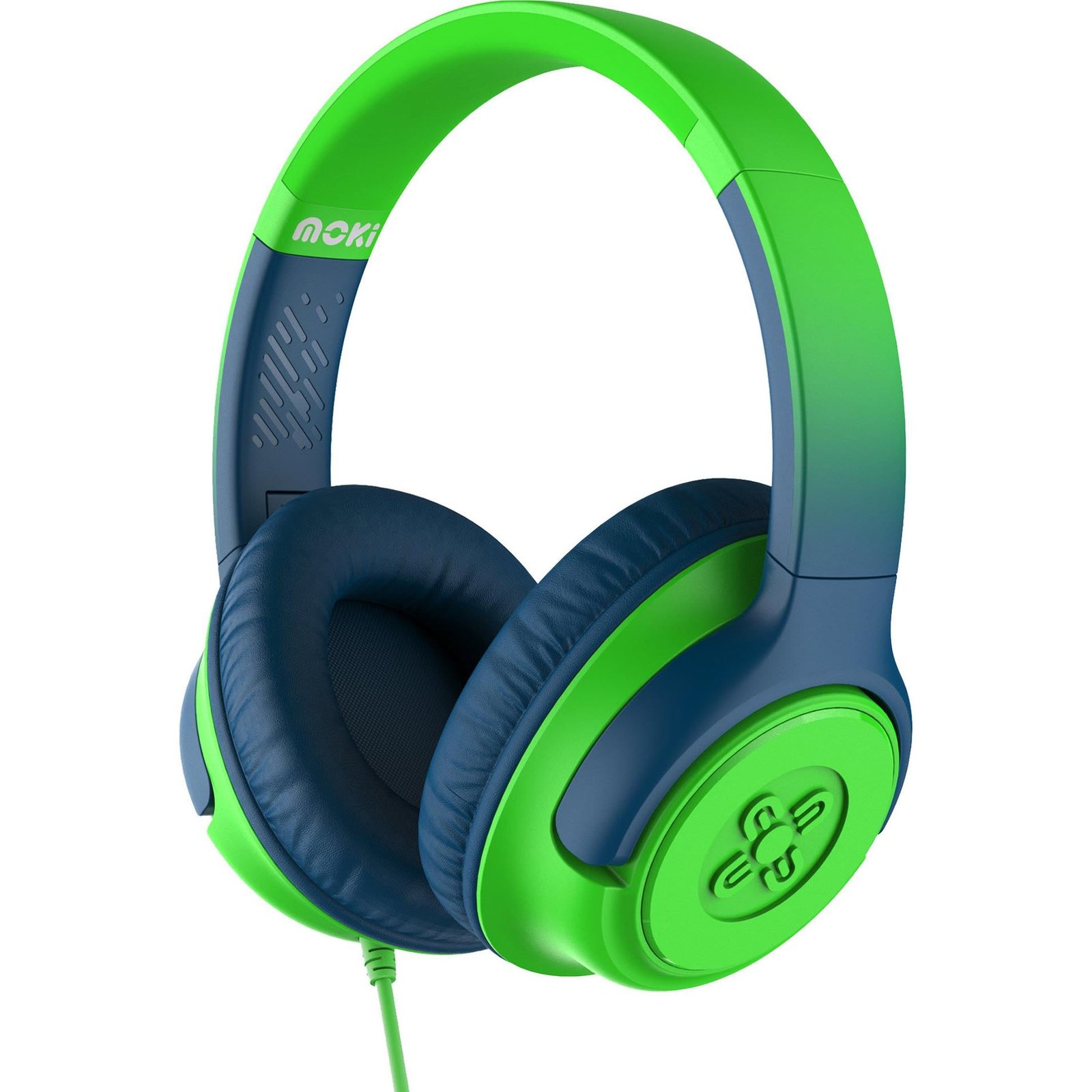 812168-Product-0-I-638825961005737973.jpg Moki Mixi Type-C Wired Volume Limited Kids Over-Ear Headphones (Green/Blue) - Image 1
