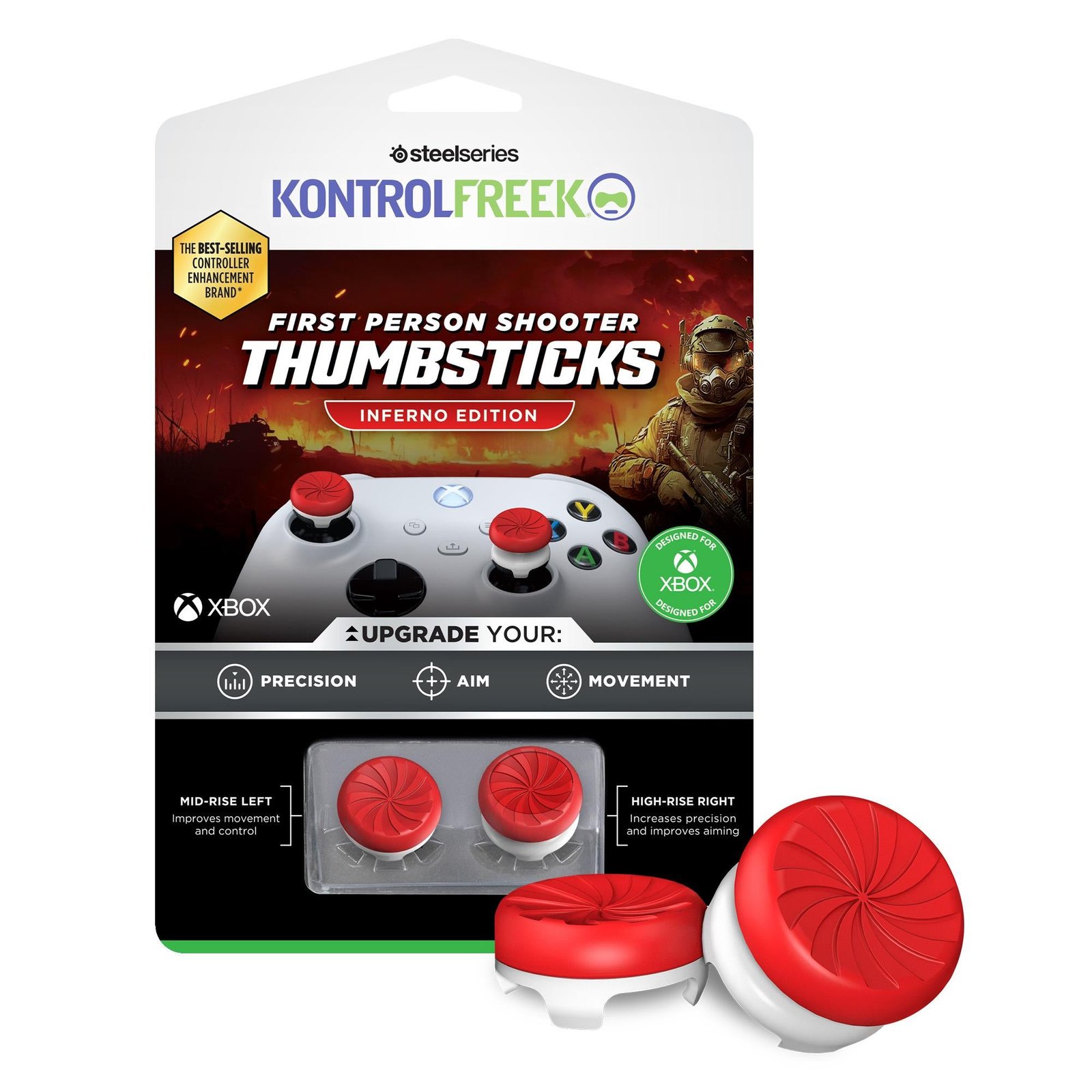 814236-Product-0-I-639062749204444972.jpg KontrolFreak FPS Inferno (Red/White) Kit for Xbox Series X/S - Image 1