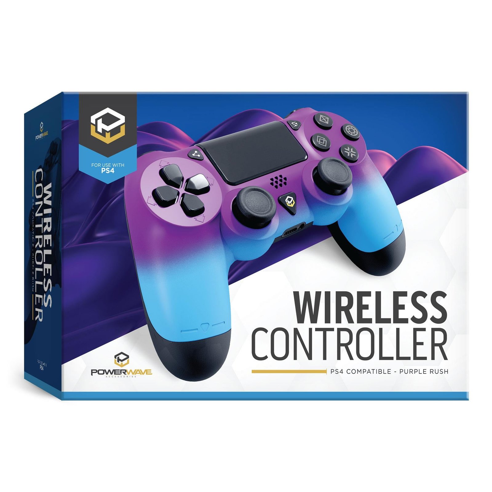 814246-Product-0-I-638853690602453863.jpg Powerwave Wireless Controller for PlayStation 4 (Purple Rush) - Image 1