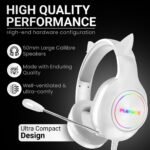 Playmax RGB Cat Ear Gaming Headset - White - Image 2