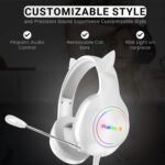 Playmax RGB Cat Ear Gaming Headset - White - Image 3