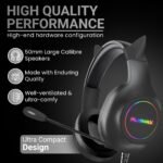 Playmax RGB Cat Ear Gaming Headset - Black - Image 2