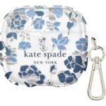 Kate Spade Protective Case for AirPods 4th Gen (Flowerbed Blue/Silver)