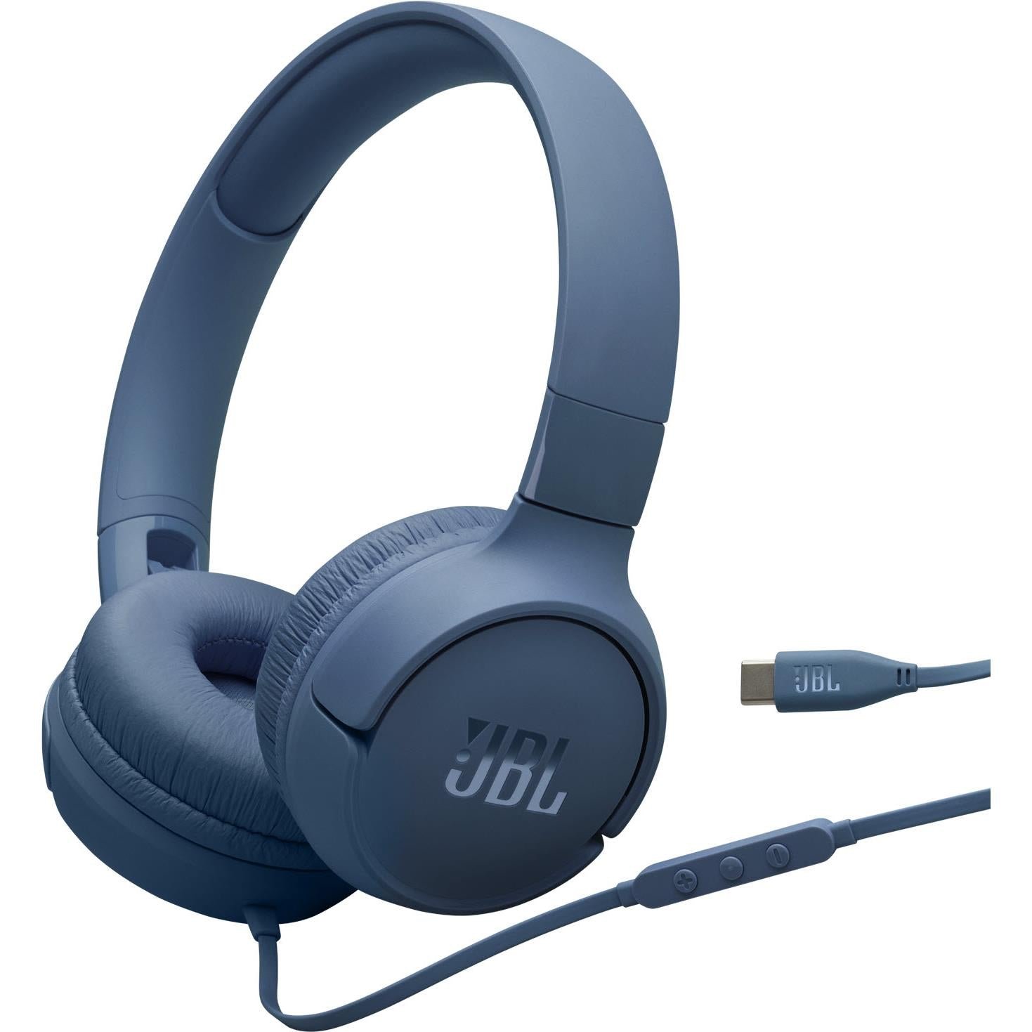 885595-Product-0-I-639087828610464041.jpg JBL Tune 520C Wired USB-C On-Ear Headphones (Blue) - Image 1